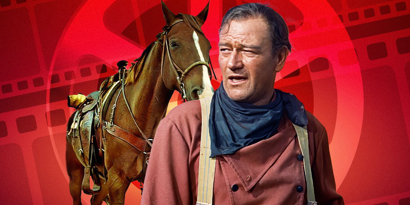 A custom image of John Wayne with his horse Dollor