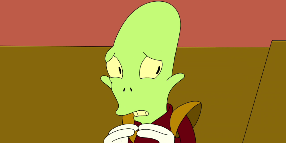 Kif Kroker looking nervous