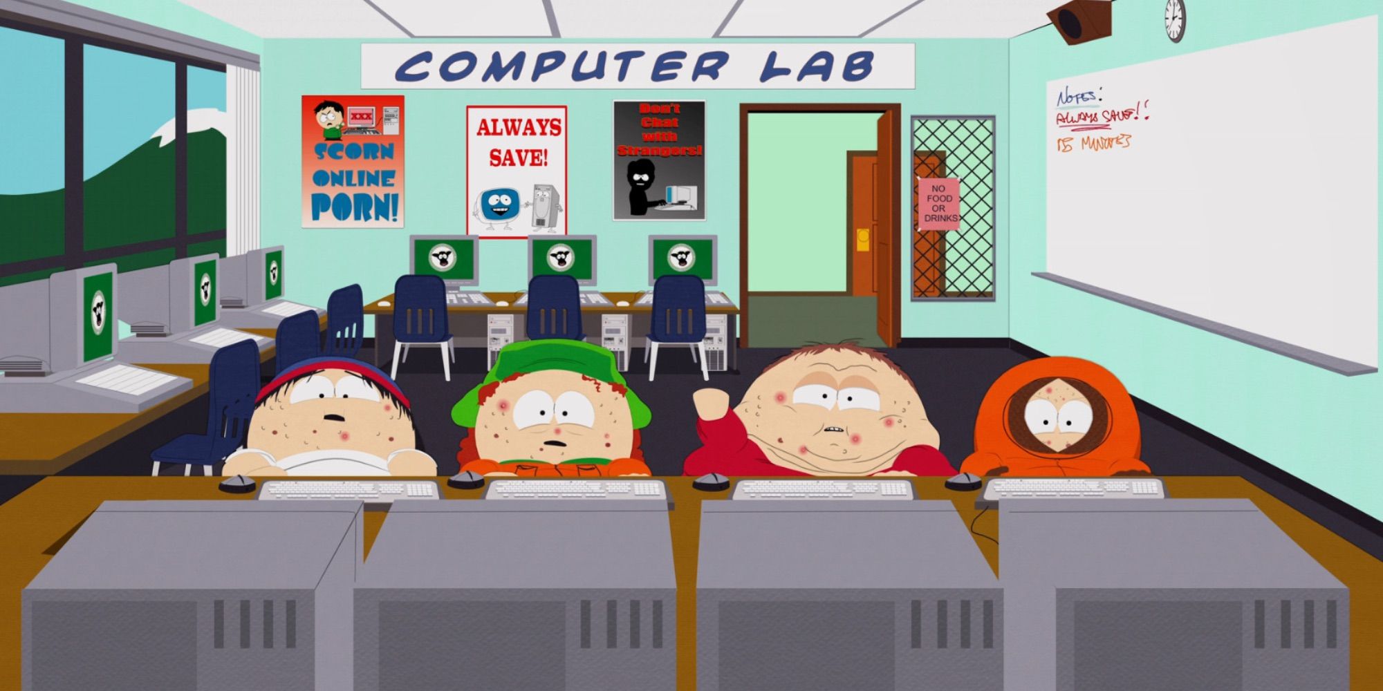 The boys play in front of computers in Make Love Not Warcraft (2006)
