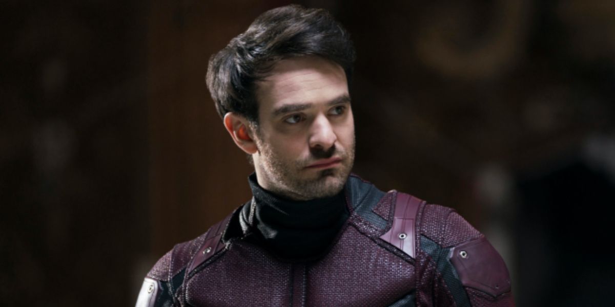 Charlie Cox in the Daredevil outfit without the mask in Daredevil.