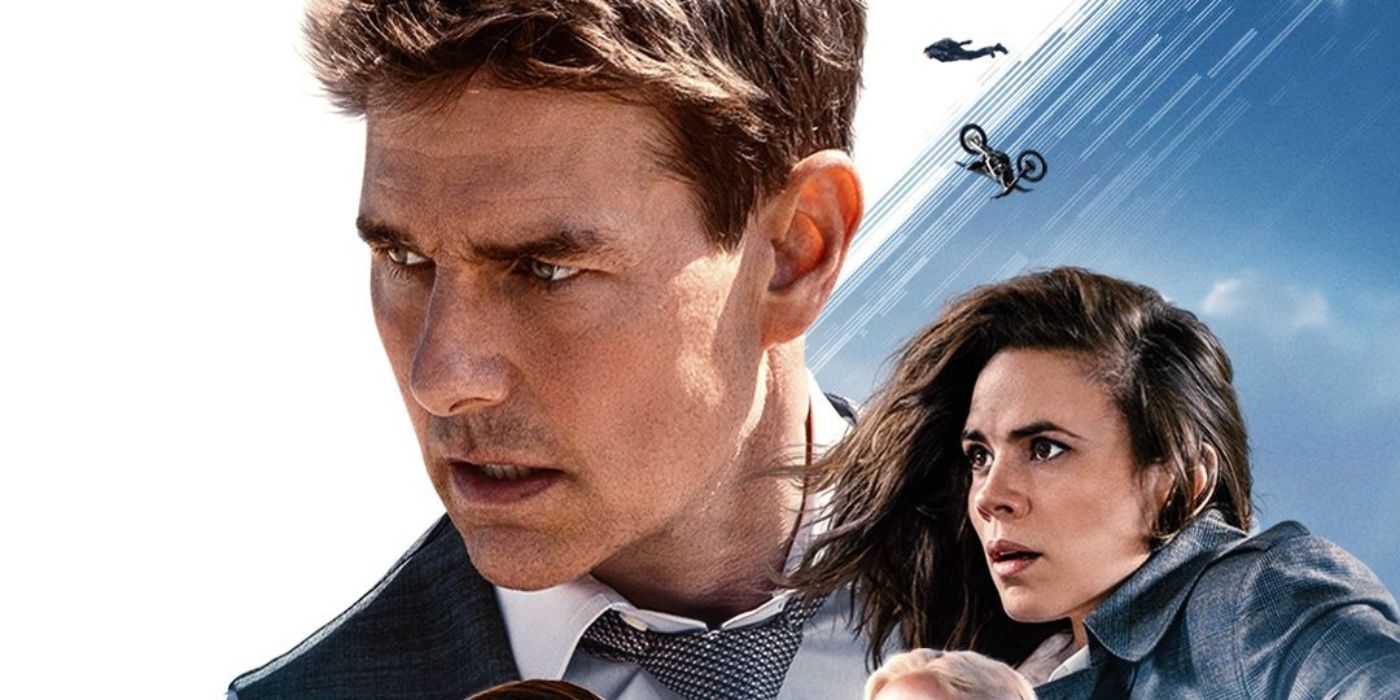 Tom Cruise and Hayley Atwell on the poster for Mission: Impossible - Dead Reckoning Part 1