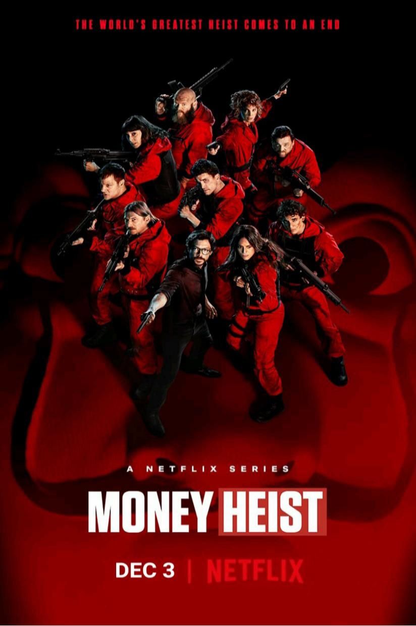 Pôster da Netflix sobre roubo de dinheiro
