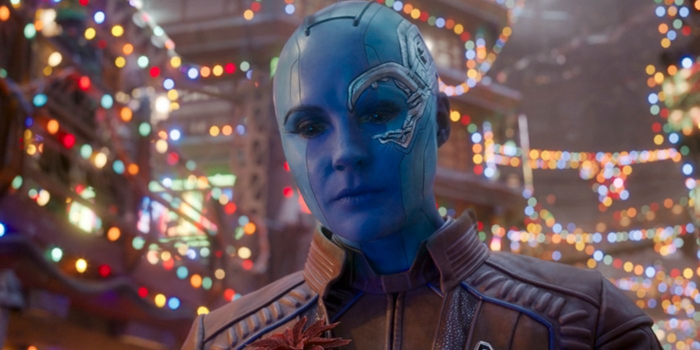 Karen Gillan as Nebula in the Guardians of the Galaxy Holiday Special