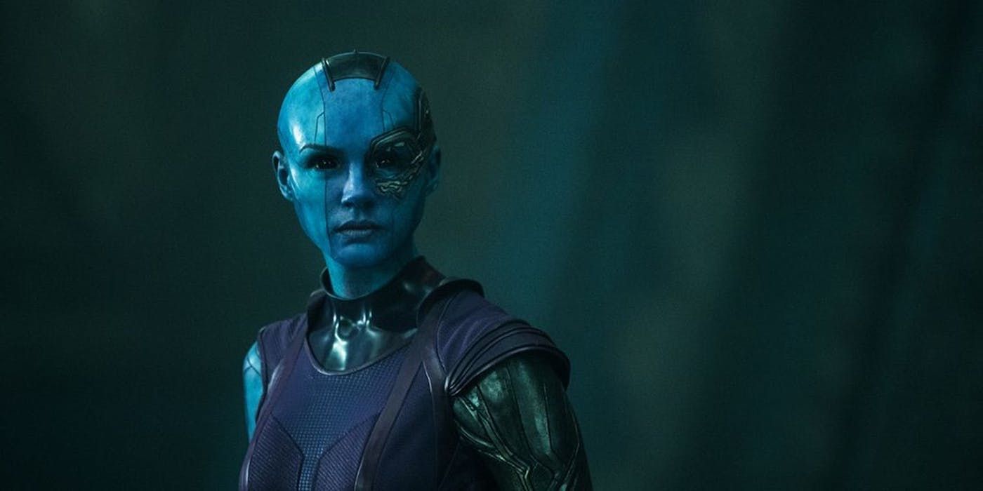 Karen Gillan as Nebula in Guardians of the Galaxy