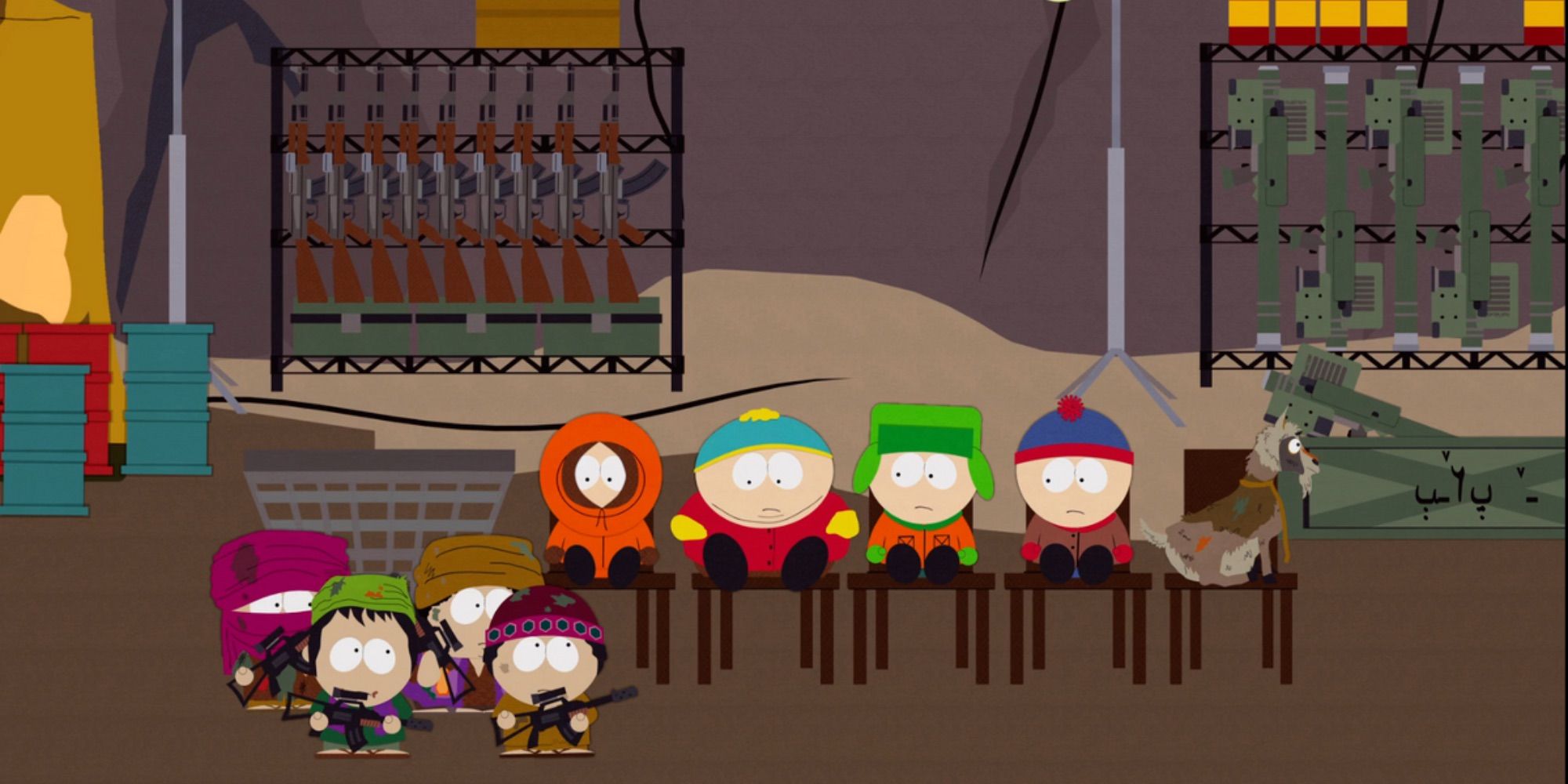 The boys of South Park meet their counterparts in Osama Bin Laden Has Farty Pants (2001)