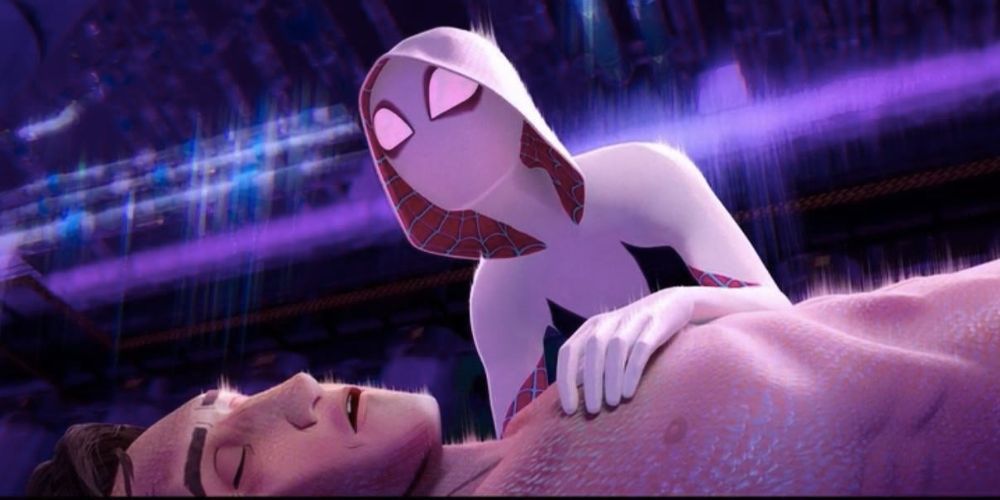 Hailee Steinfeld as Spider-Gwen mourning Peter Parker in 'Spider-Man: Into the Spider-Verse'