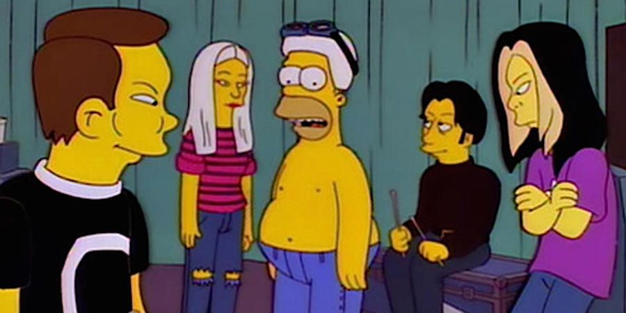 Homer Simpson and The Smashing Pumpkins in 'Homerpalooza'