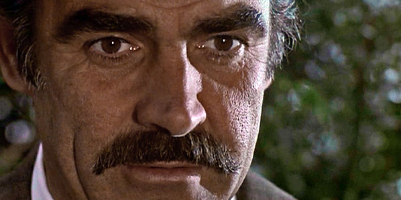 Close-up of Sean Connery's face in 