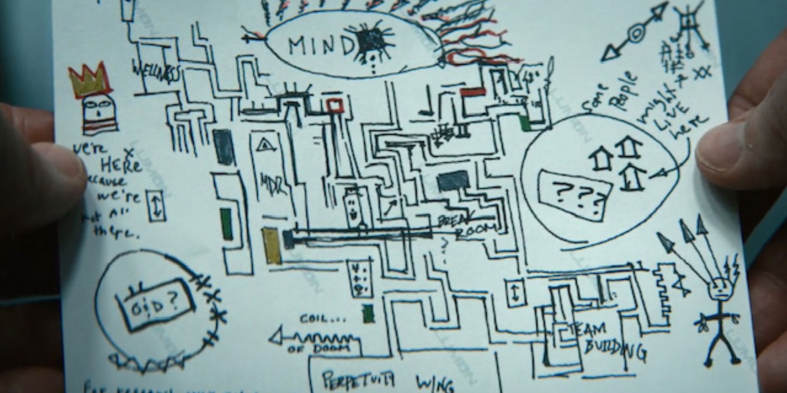 Handrawn map of the severed floor from "Severance"