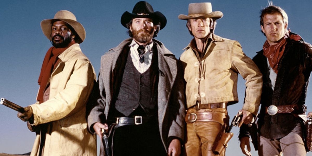 Kevin Costner, Kevin Kline, Danny Glover, and Scott Glenn in Silverado