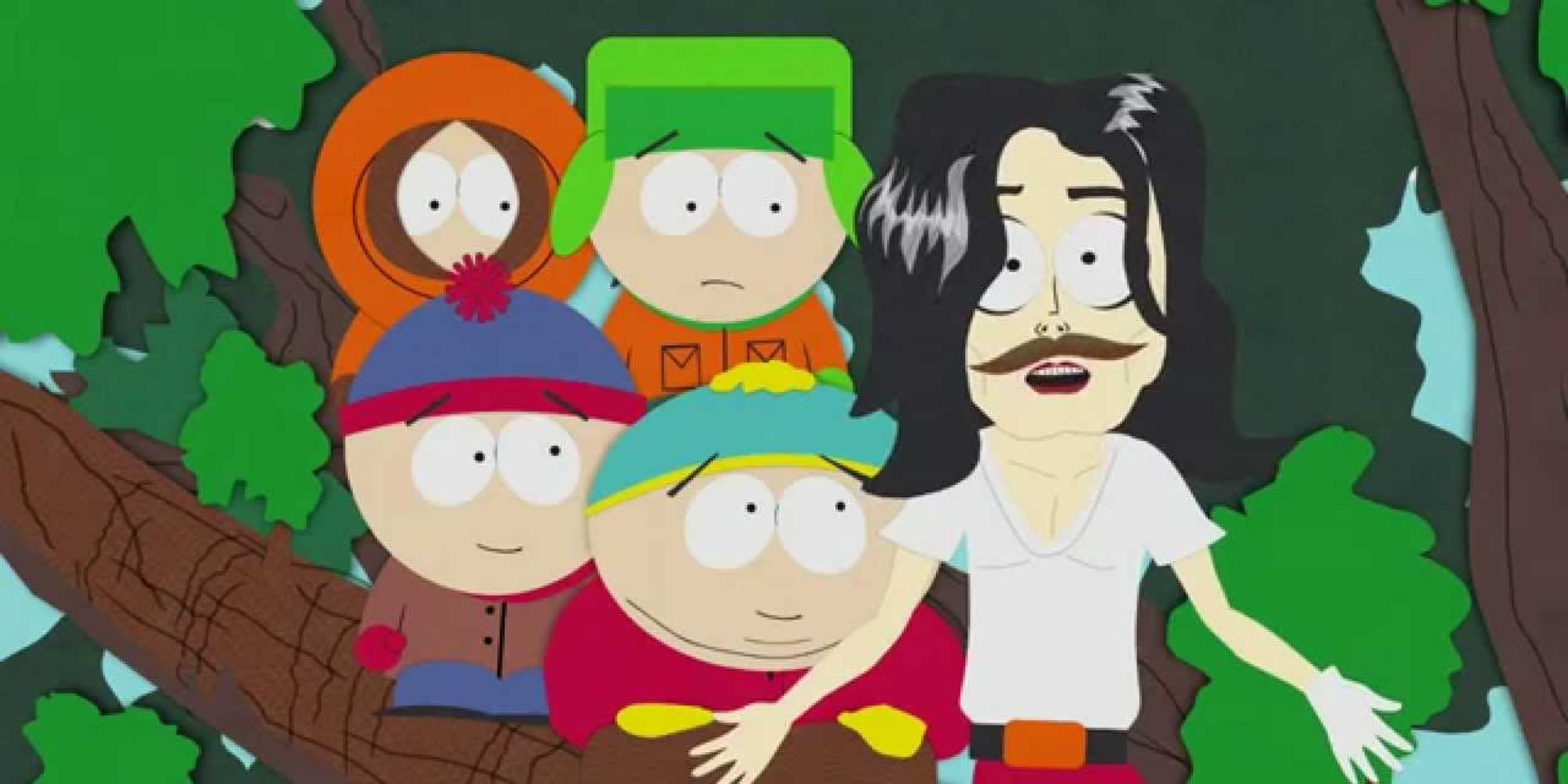 Mr. Jefferson and the boys of South Park sit in a tree together