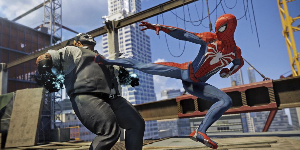 Spider-Man fighting a demon goon in 'Spider-Man' PS4