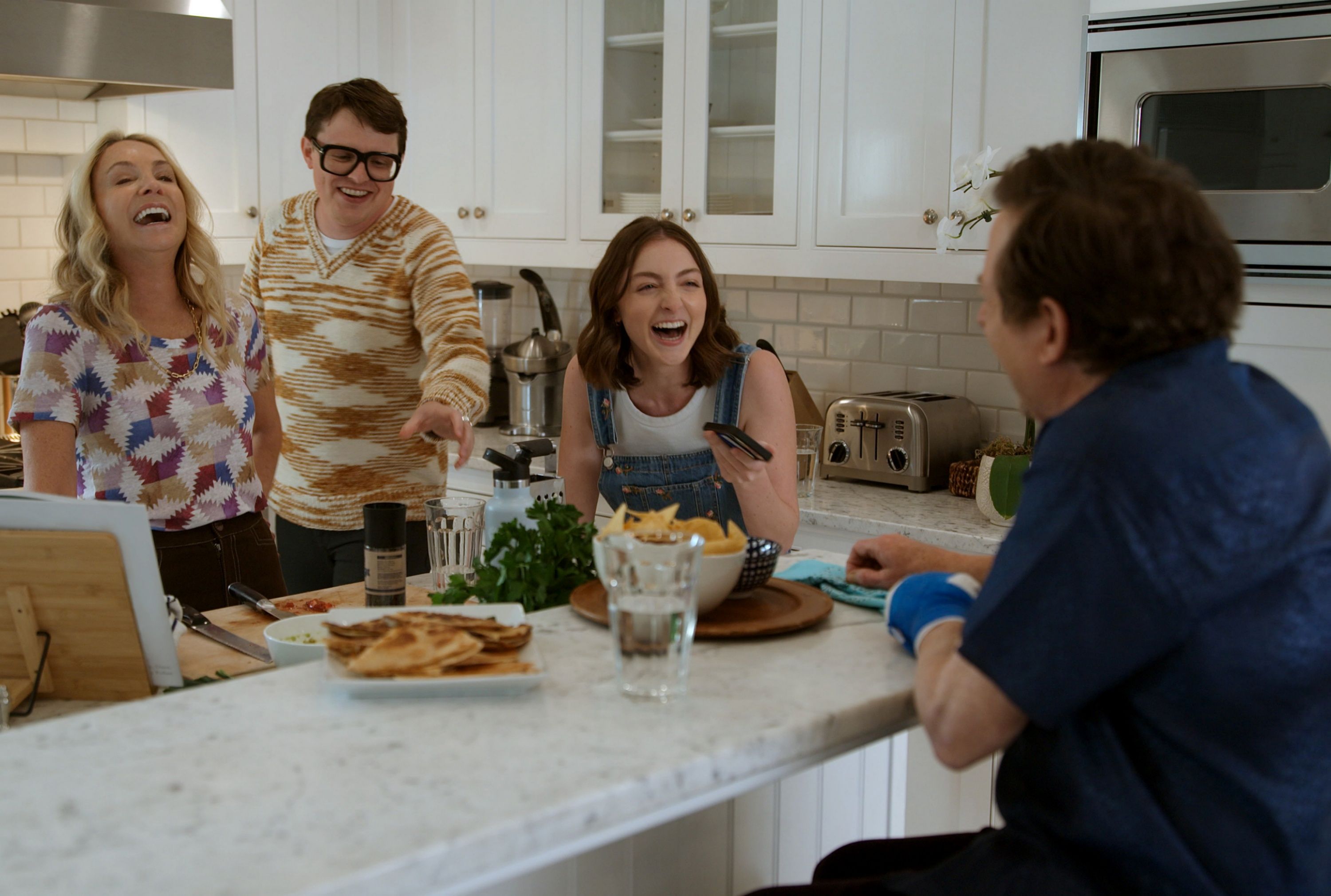 Michael J. Fox, wife Tracy Pollan and their kids in the documentary Still: A Michael J. Fox Movie
