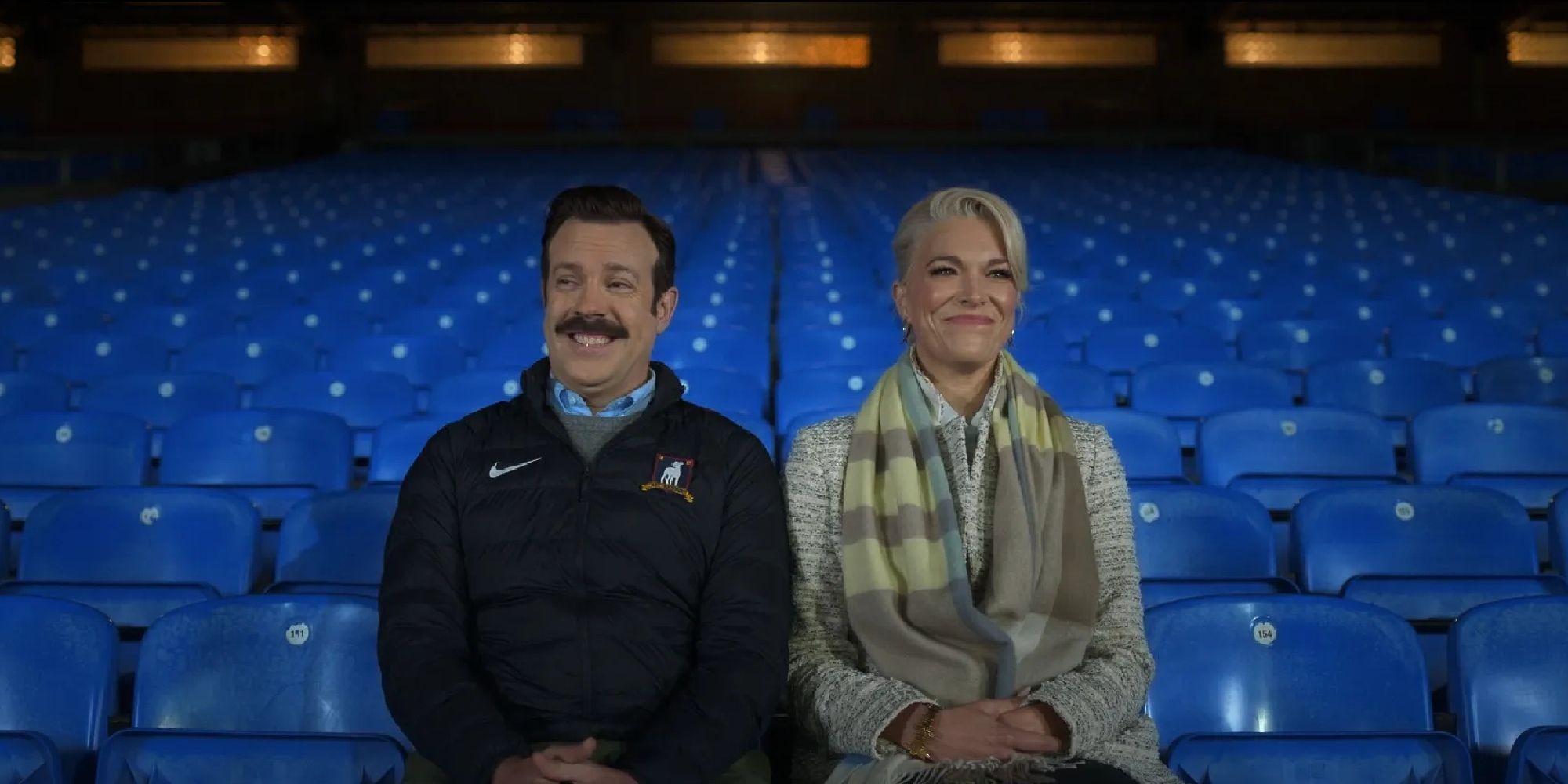 Ted Lasso and Hannah Waddingham in Ted Lasso