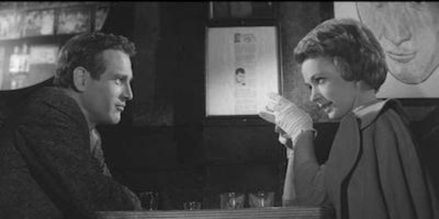 Paul Newman as Eddie and Piper Laurie as Sarah in The Hustler