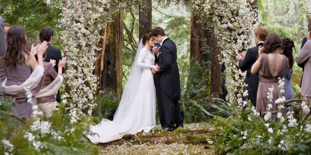 Bella and Edward getting married in The Twilight Saga: Breaking Dawn Part 1