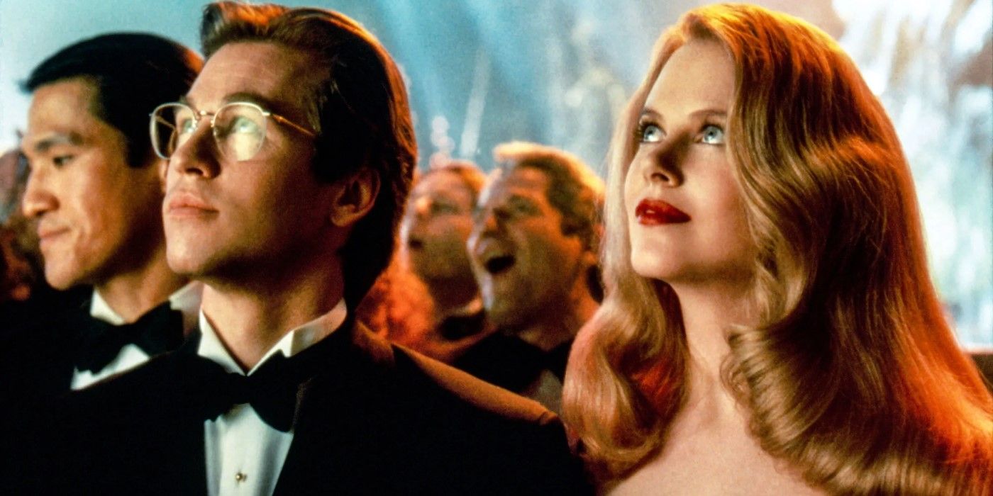 Val Kilmer as Bruce Wayne and Nicole Kidman as Dr. Chase Meridian in 'Batman Forever'