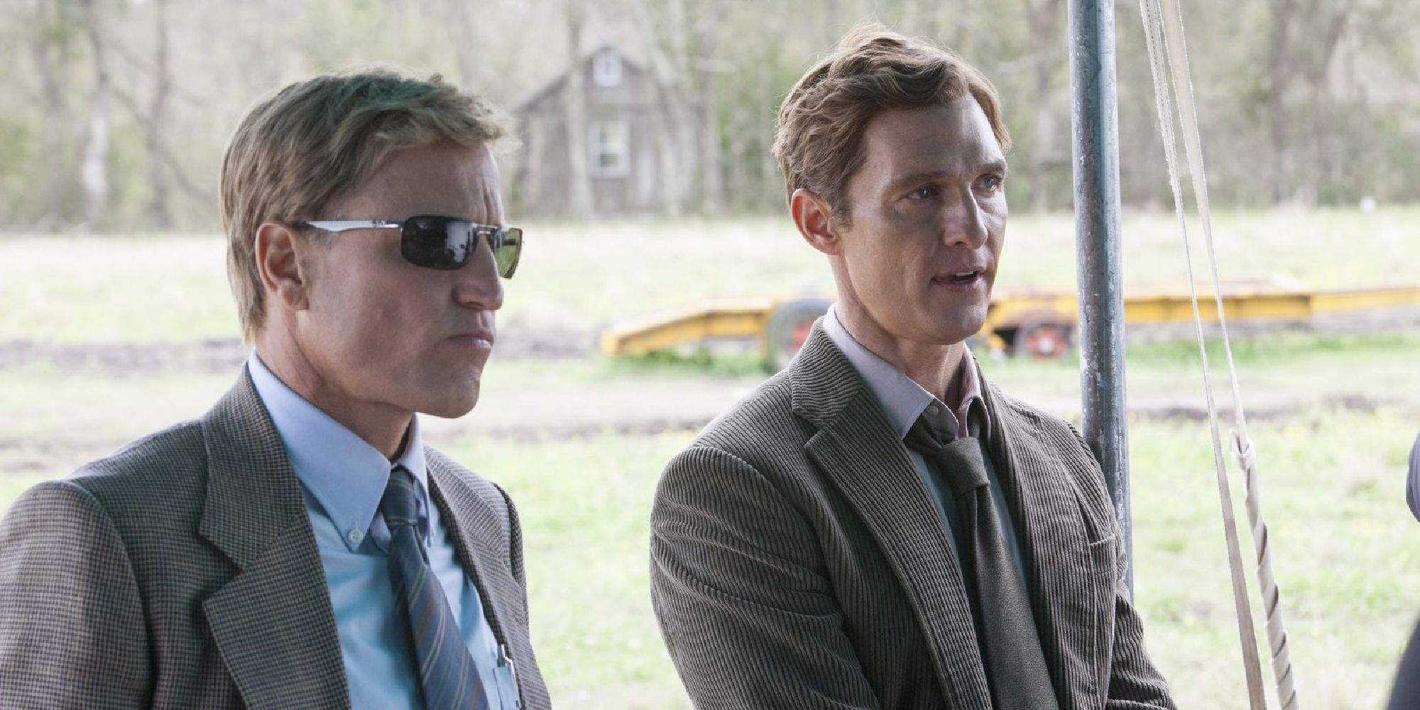 Woody Harrelson and Matthew McConaughey side by side in True Detective