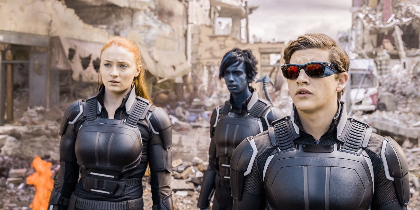 Sophie Turner, Tye Sheridan e Kodi Smith-McPhee em X-Men: Apocalipse