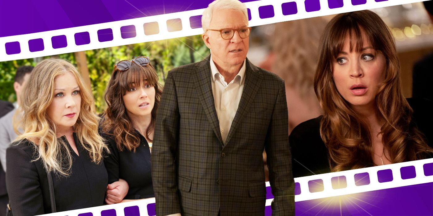 From L to R: Christina Applegate as Jen Harding and Linda Cardellini as Judy Hale, Steve Martin as Charles-Haden Savage, and Kaley Cuoco as Ava Bartlett