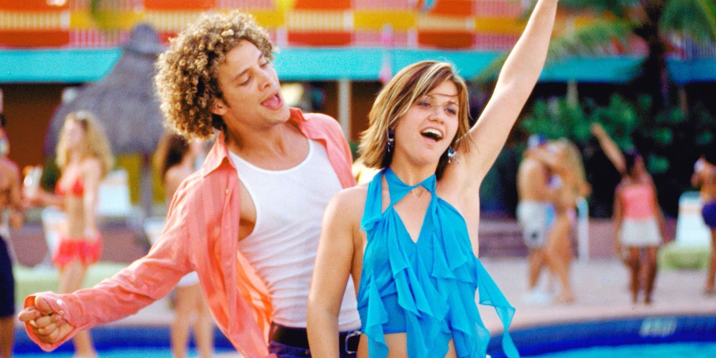 Justin Guarini and Kelly Clarkson dancing and singing in From Justin to Kelly.