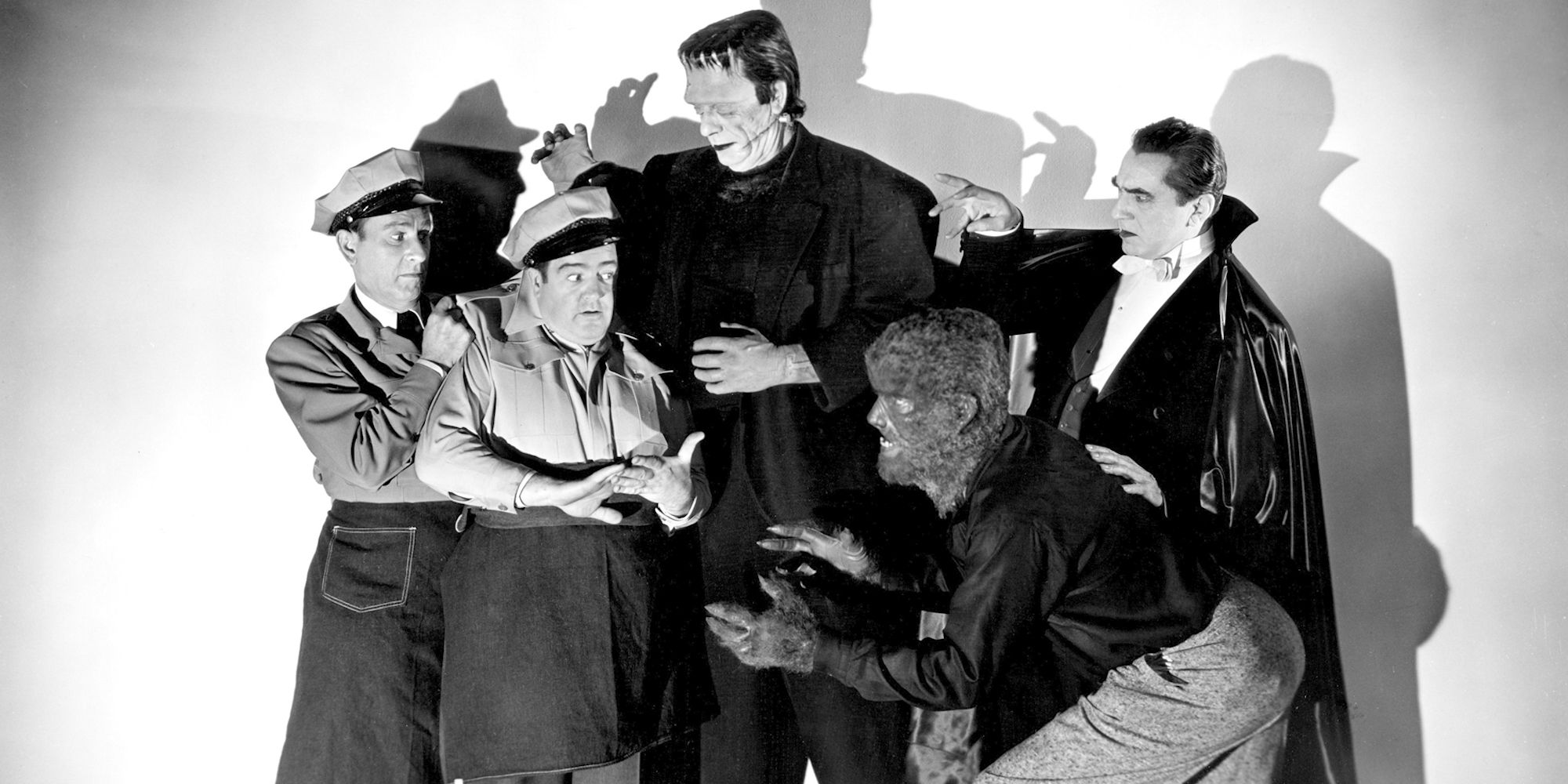 Abbot and Costello with Frankenstein, the Wolfman, and Dracula.