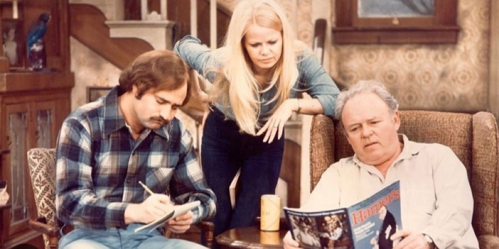 Rob Reiner, Sally Struthers and Carroll O'Connor in All in the Family