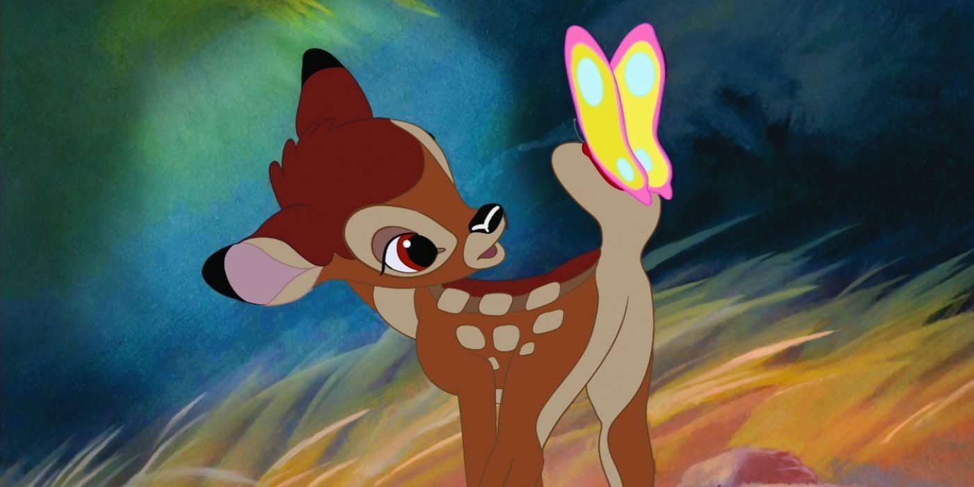 Bambi com uma borboleta