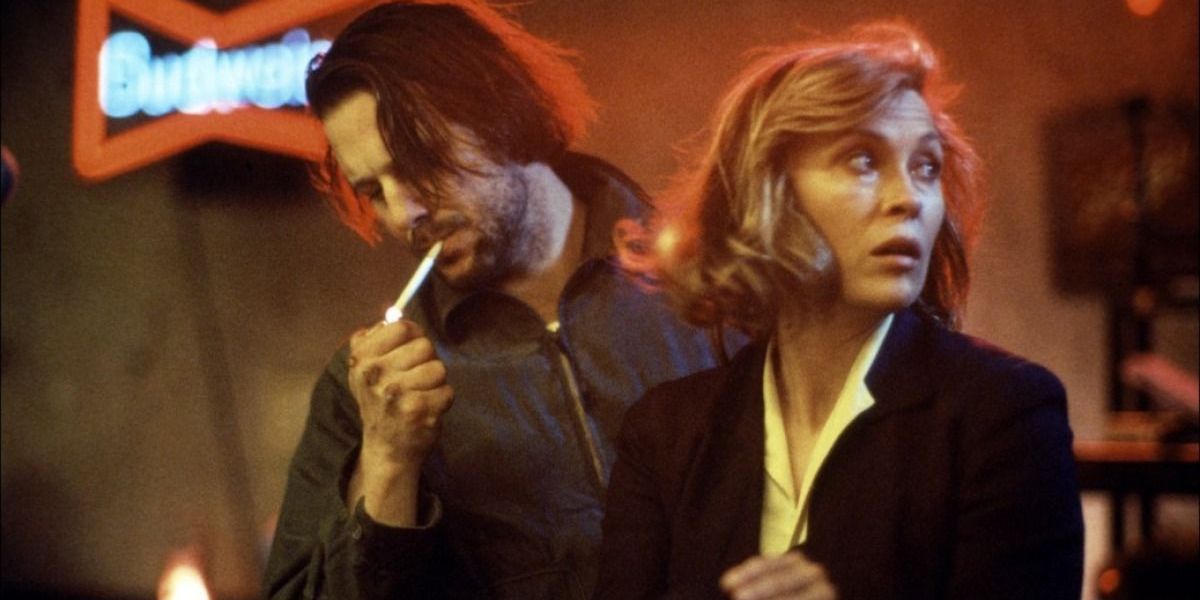 Mickey Rourke and Faye Dunaway in Barfly