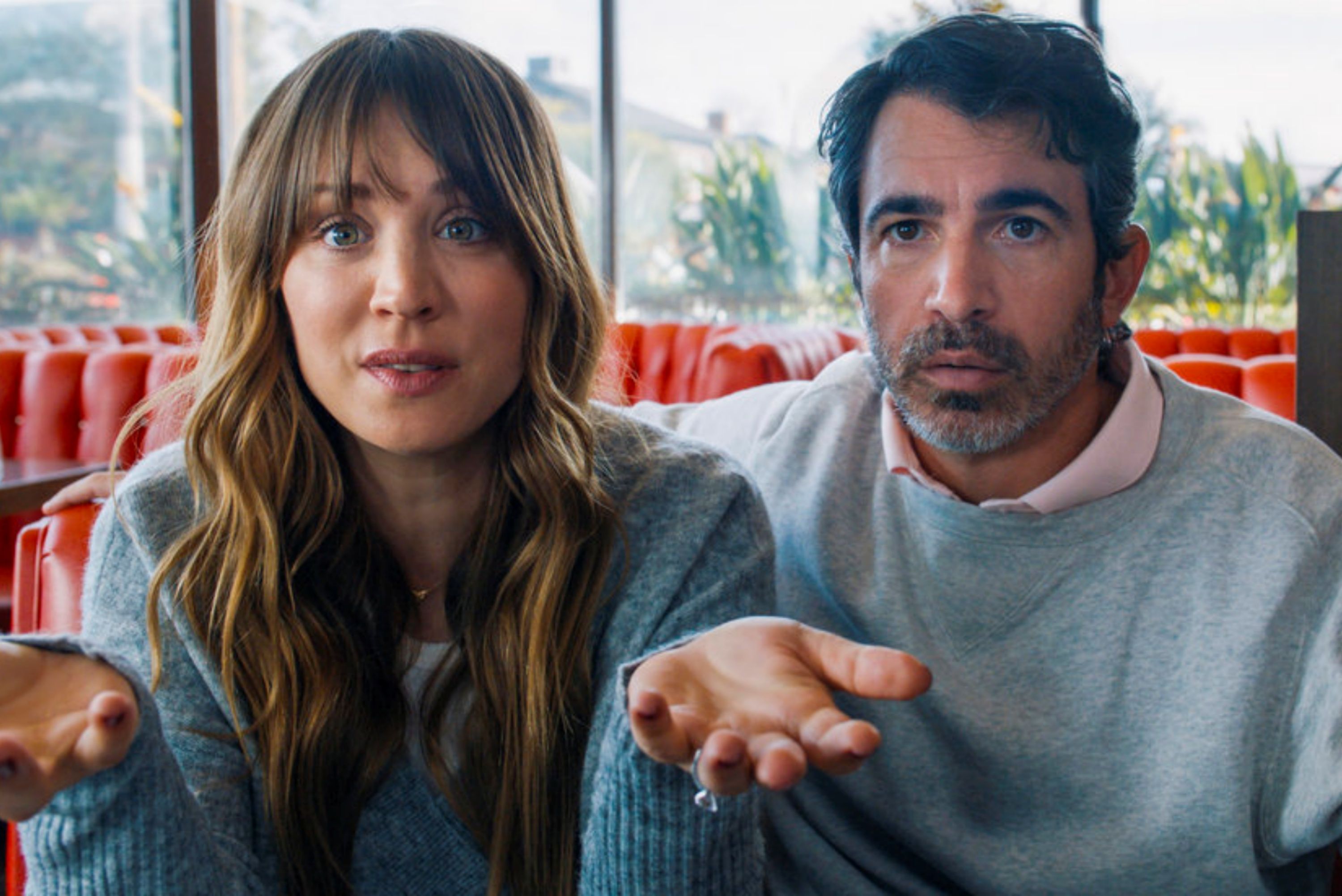 Chris Messina as Nathan Bartlett and Kaley Cuoco as Ava Bartlett in Based on a True Story