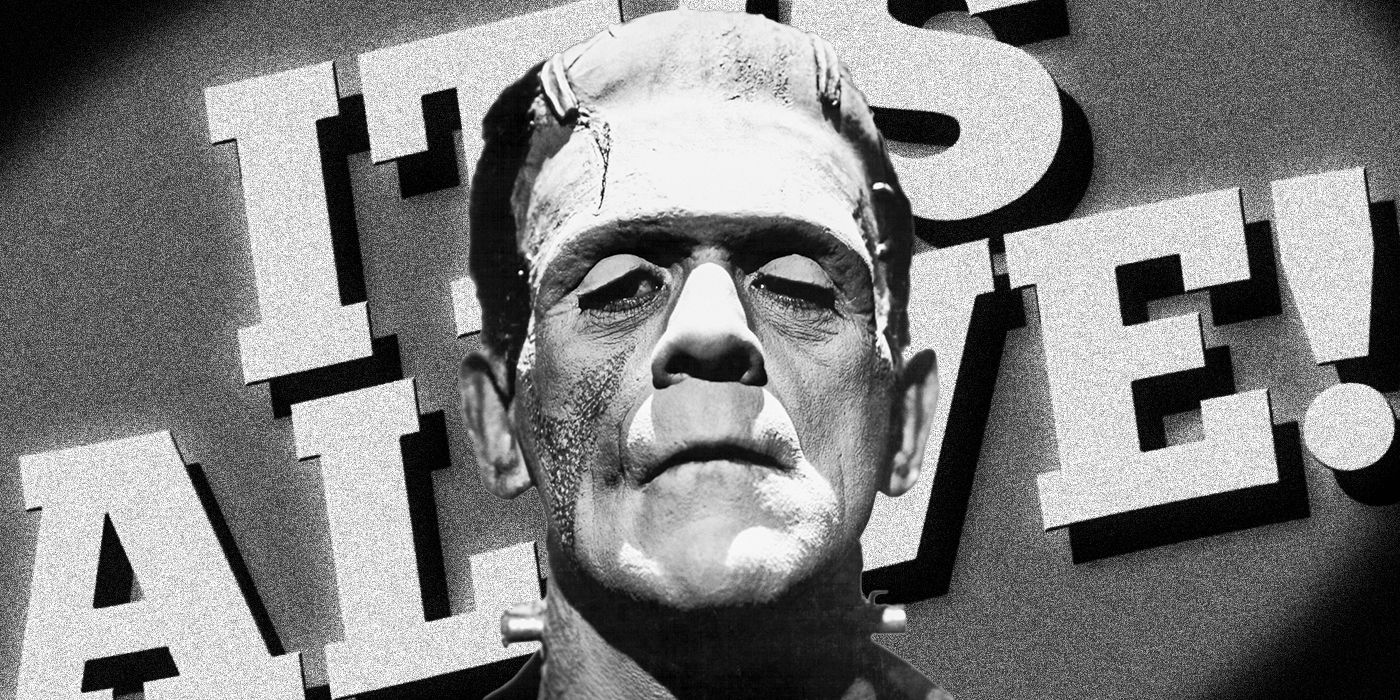 Boris Karloff as Frankenstein's Monter, with the text 