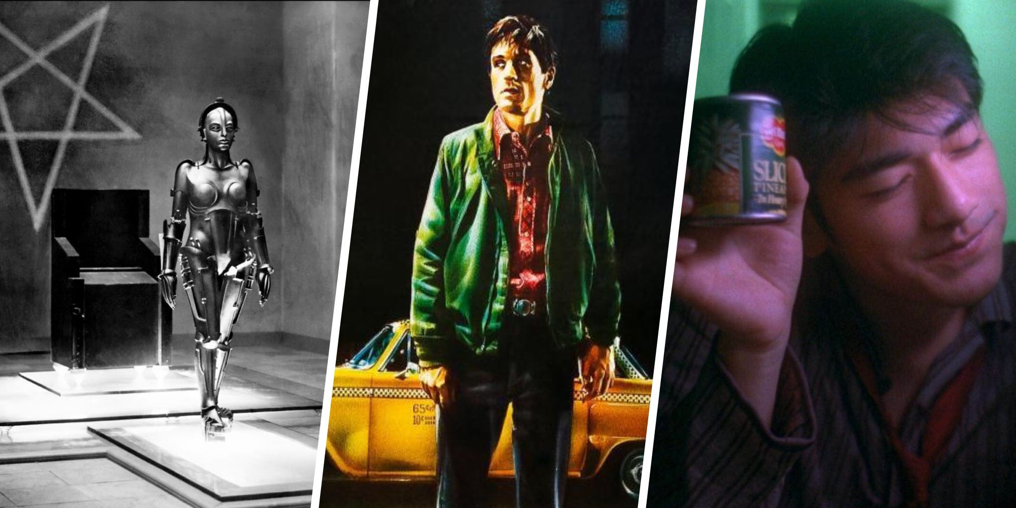 Collage with pictures from 'Metropolis', 'Taxi Driver', and 'Chungking Express'