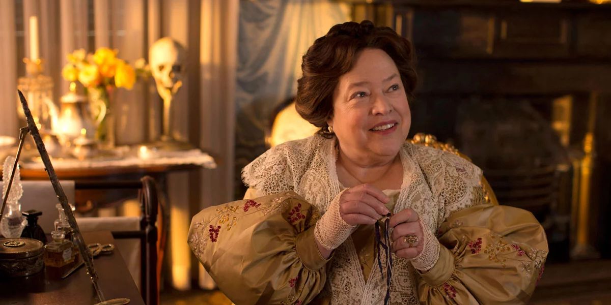 Madame Delphie LaLaurie (Kathy Bates) looking pleased in AHS: Coven