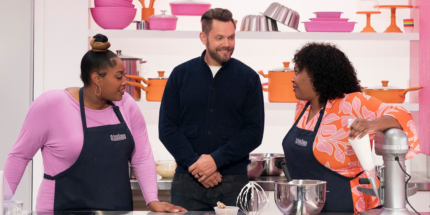 Les candidats de la saison 2 de Crime Scene Kitchen avec Joel McHale