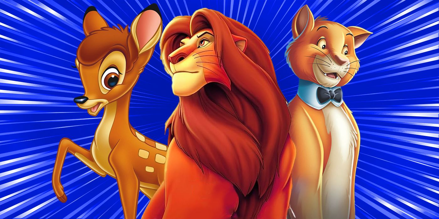 From L to R: Bambi from Bambi, Mufasa from The Lion King (1993), and J. Thomas O'Malley from The Aristocats