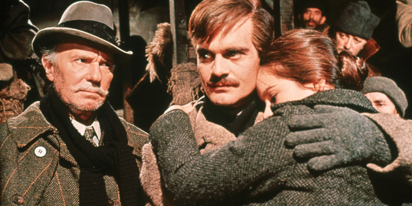 Omar Sharif, Geraldine Chaplin, and Ralph Richardson in Doctor Zhivago