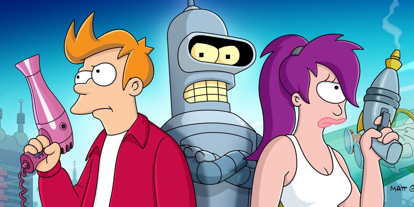 Fry, Bender, and Leela on the poster for the revival of Futurama 