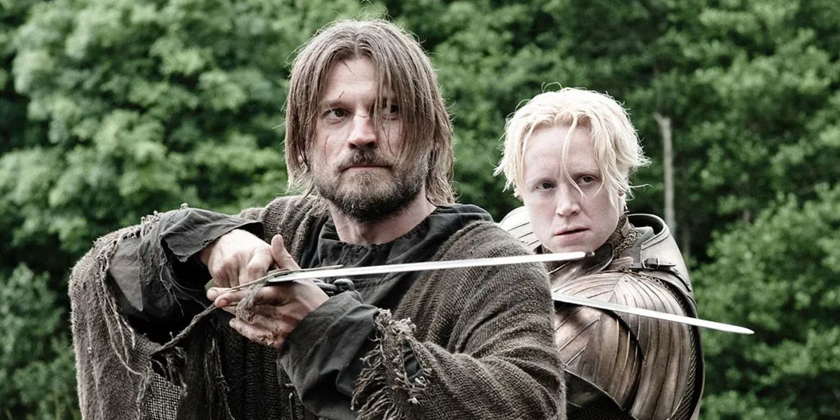 Jaime (Nicolaj Coster-Waldau) and Brienne (Gwendoline Christie)