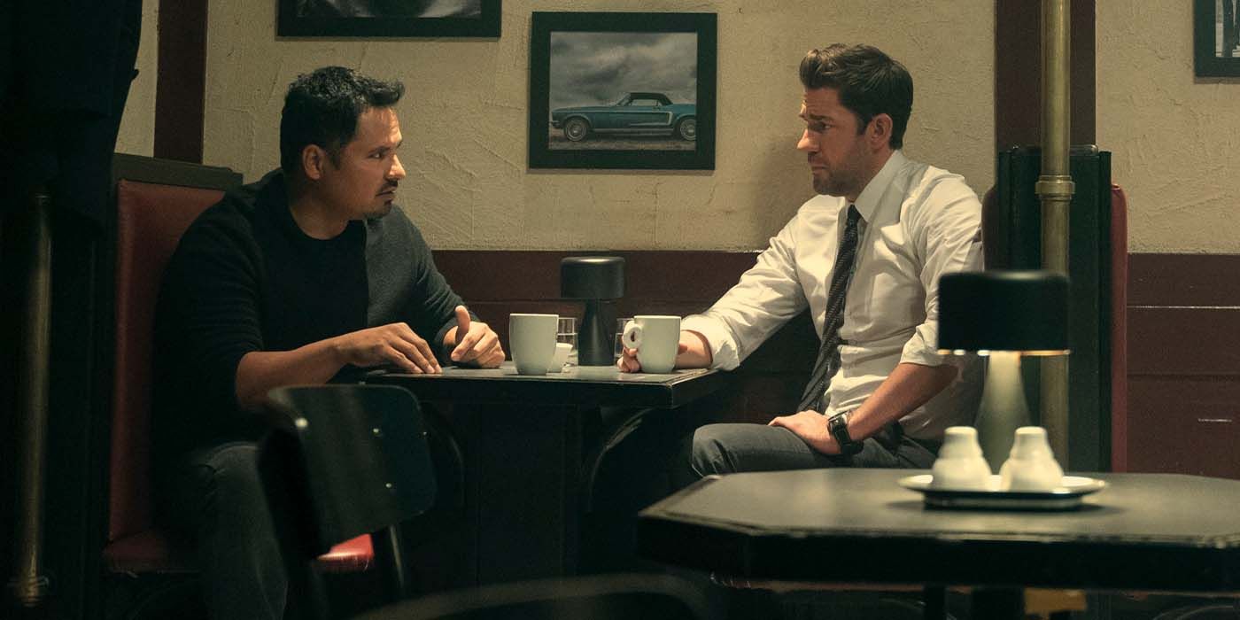 Michael Peña and John Krasinski in a scene from Jack Ryan Season 4