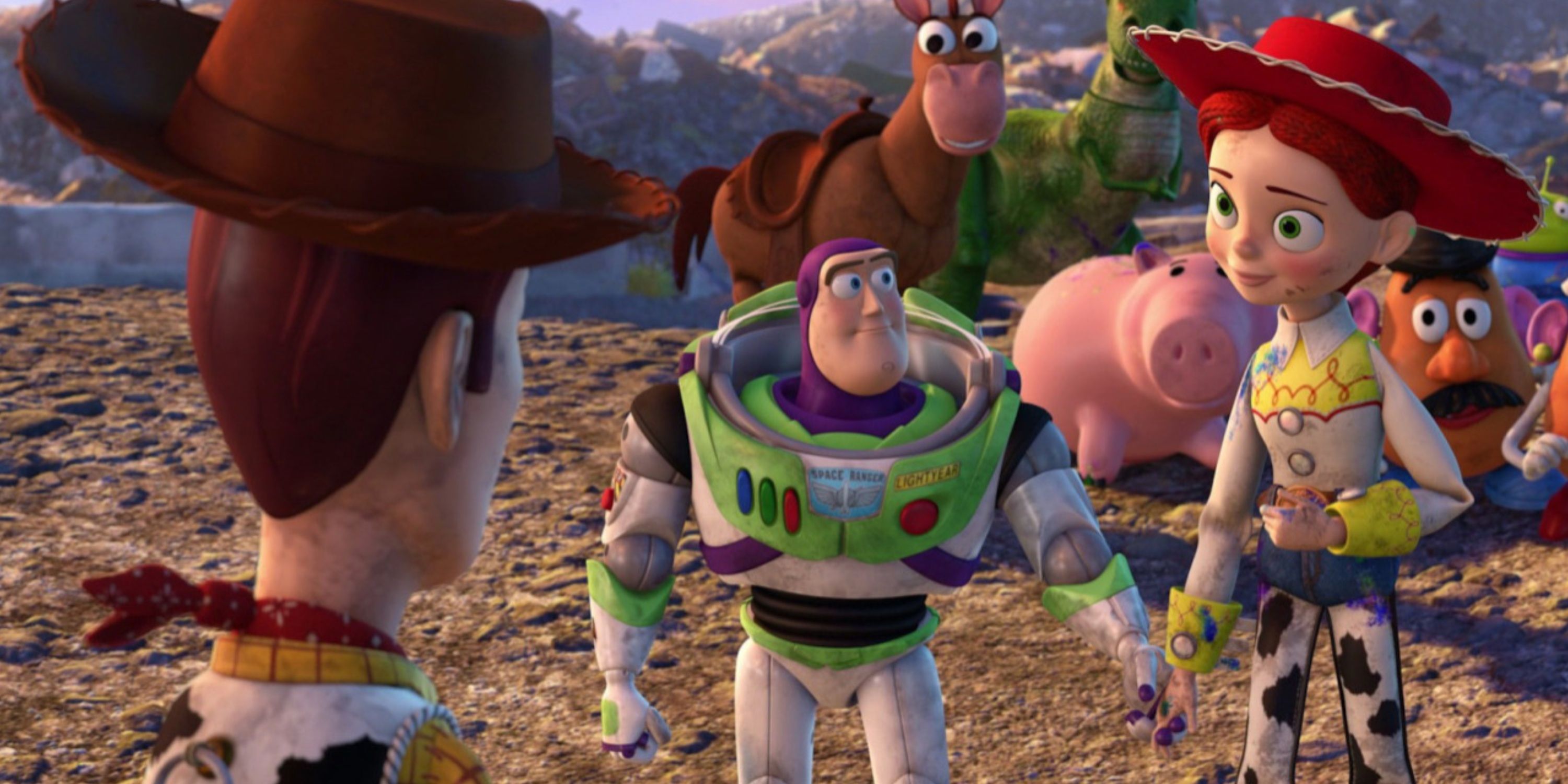 Jessie and Buzz Holding Hands Toy Story 3