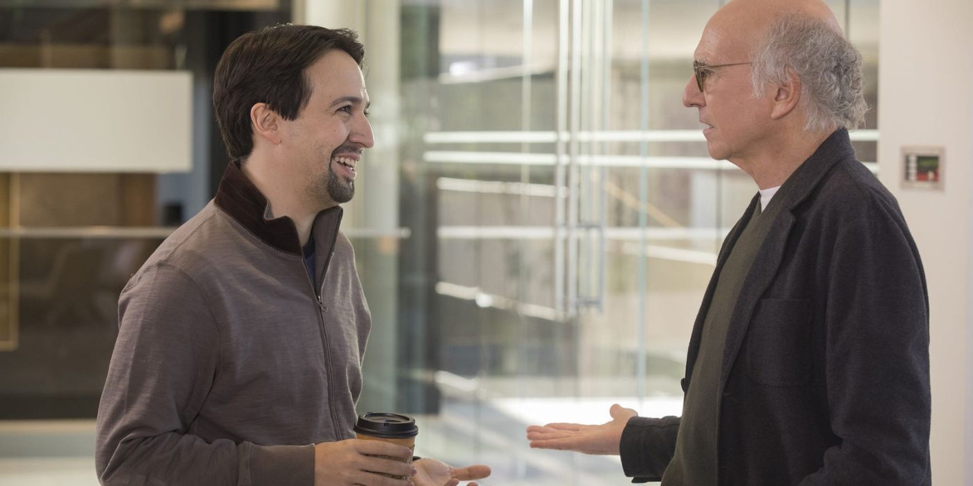 Lin Manuel Miranda and Larry David arguing in Curb Your Enthusiasm