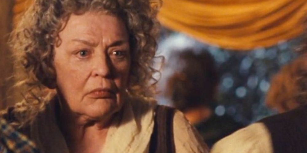 Lobelia Sackville Baggins at Bilbo's party in Lord of the Rings: The Fellowship of the Ring