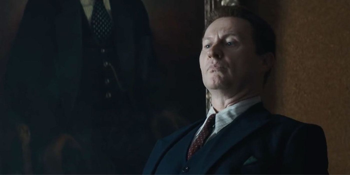 Mark Gatiss as Winslow Jr. looking haughty in Christopher Robin