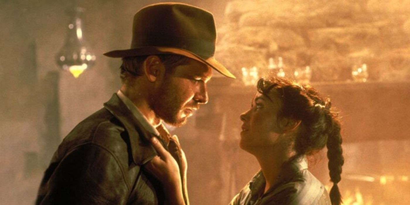 Harrison Ford as Indiana Jones and Karen Allen as Marion Ravenwood in 'Raiders of the Lost Ark.'