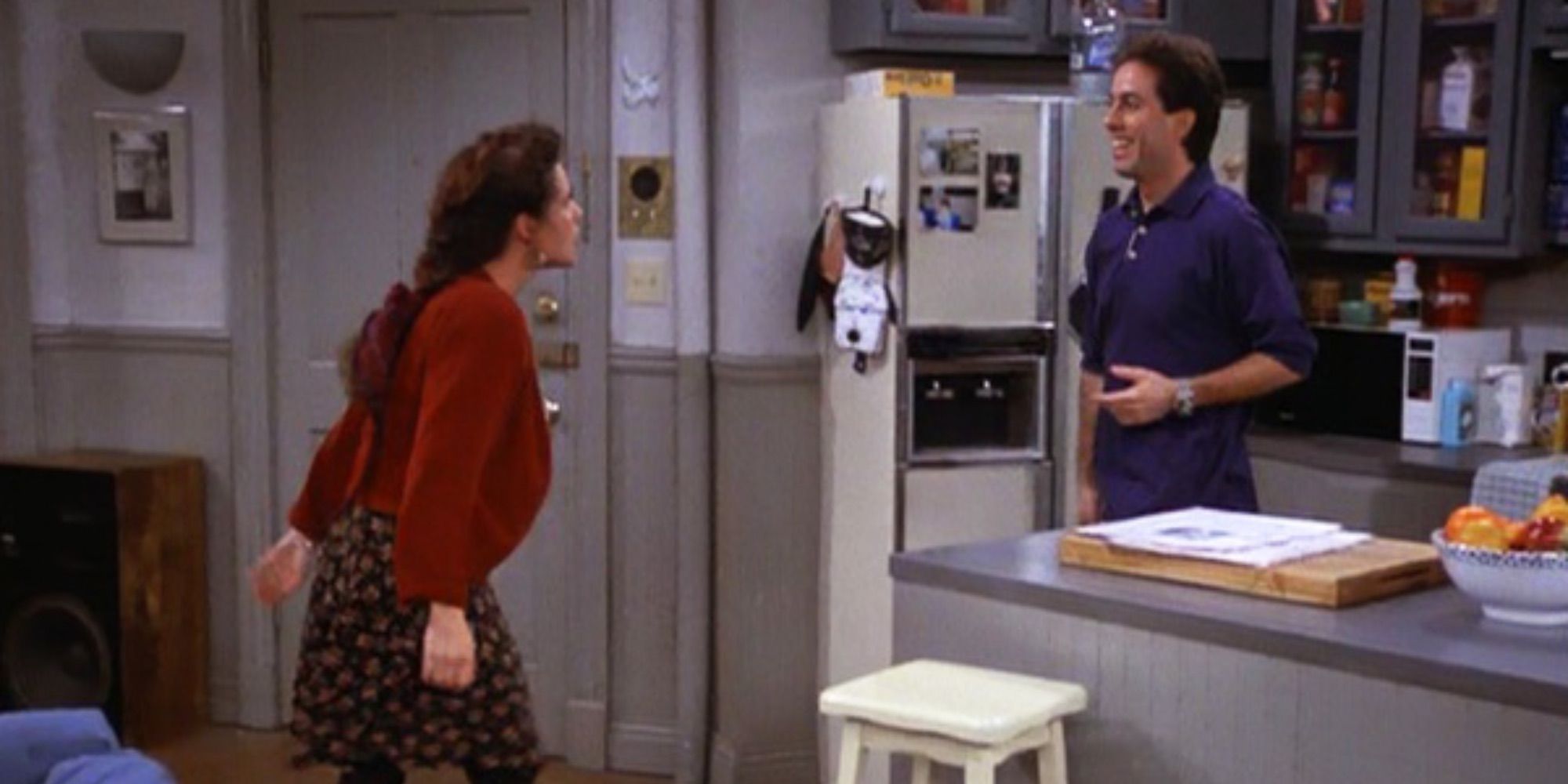 Jerry Seinfeld and Julia Louis-Dreyfus as Jerry and Elaine on 'Seinfeld' episode 