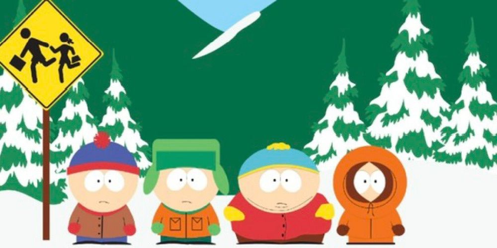 Stan, Kyle, Eric and Kenny on South Park. 