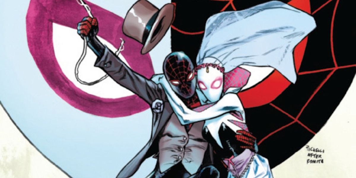 Spider-Man and Spider-Gwen in Marvel Comics' Sitting in a Tree series