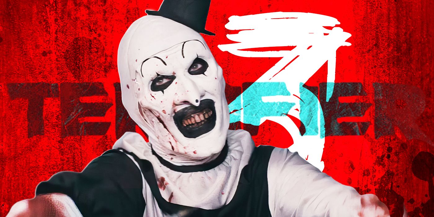 Custom Image of Art the Clown played by David Howard Thornton against a red background with the words Terrifier 3 written behind him