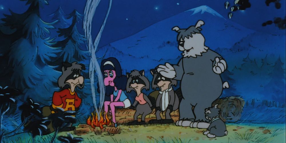 Burt, Sophia, Melissa, Ralph, Schaeffer, and Broo from The Raccoons