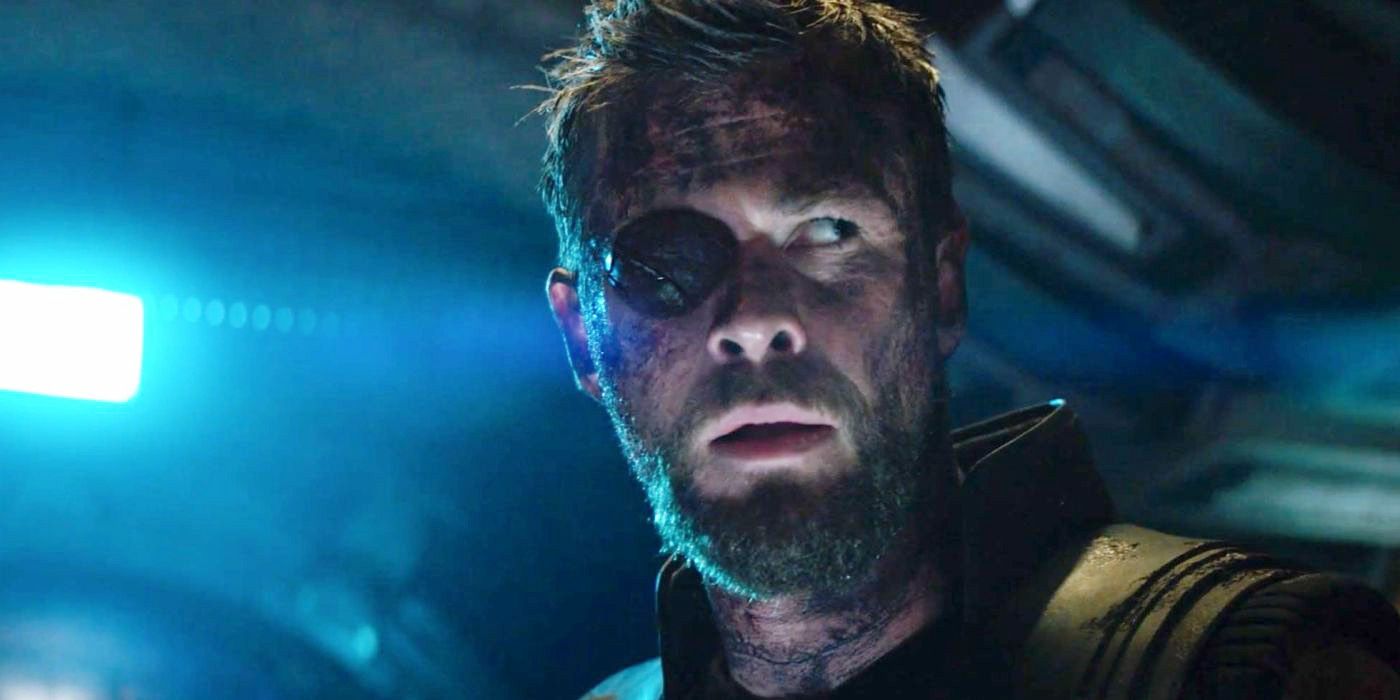 Chris Hemsworth as Thor wearing an eyepatch in Thor: Ragnarok 